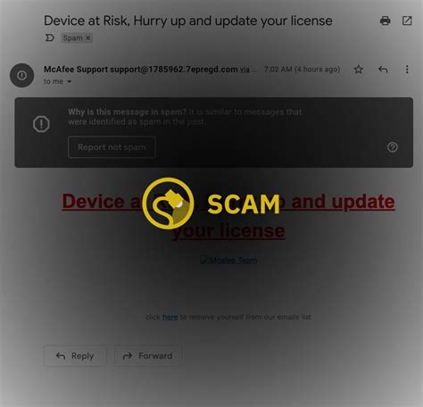 smtx.mcafee|McAfee Phishing Scam Email Claims 'Device at Risk'.